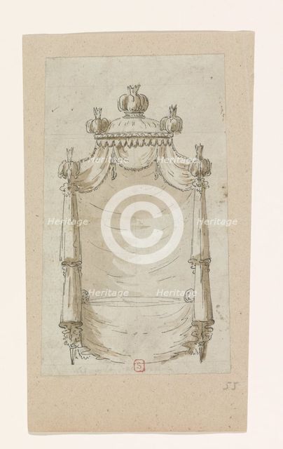 Design for a bed, c.1770-c.1780. Creator: Anon.