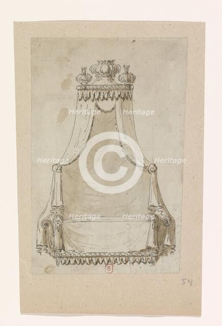 Design for a bed, c.1770-c.1780. Creator: Anon.