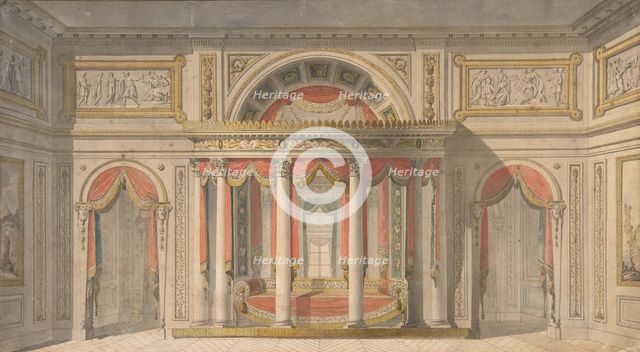 Design for a Bedroom, 1785-1838. Creator: School of Charles Percier (French, Paris 1764-1838).