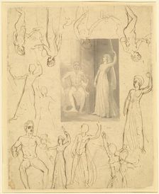Design for a Book Illustration of Circe and Odysseus [recto], c. 1803. Creator: Thomas Stothard