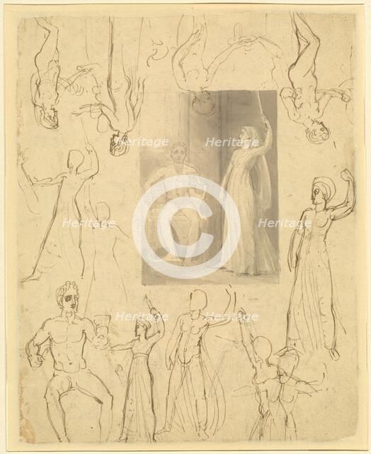 Design for a Book Illustration of Circe and Odysseus [recto], c. 1803. Creator: Thomas Stothard.