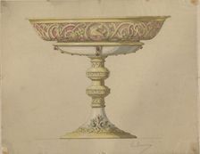 Design for a bowl on a base in Romanesque style, c.1864-c.1894. Creator: Henri Cameré