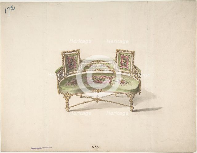 Design for a Curve-backed Settee, early 19th century. Creator: Anon.