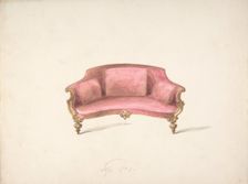 Design for a Curved-back Sofa Upholstered in Red, early 19th century. Creator: Anon