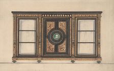 Design for a Cabinet with Portrait Rondel, 19th century. Creator: Anon