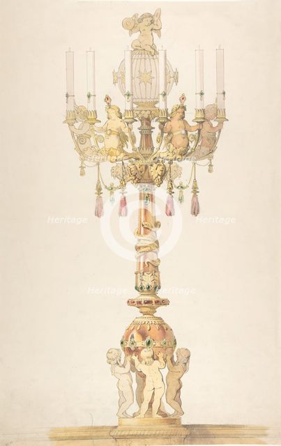 Design for a Candelabra, 1810-38. Creator: Claude-Aimé Chenavard.