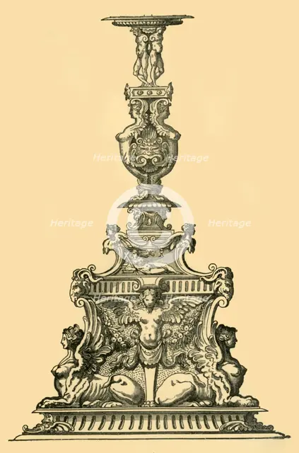 Design for a candelabrum, 16th century, (1881).  Creator: Unknown.