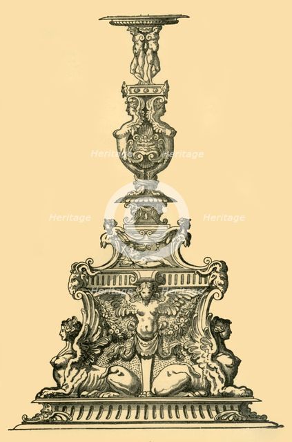 Design for a candelabrum, 16th century, (1881).  Creator: Unknown.