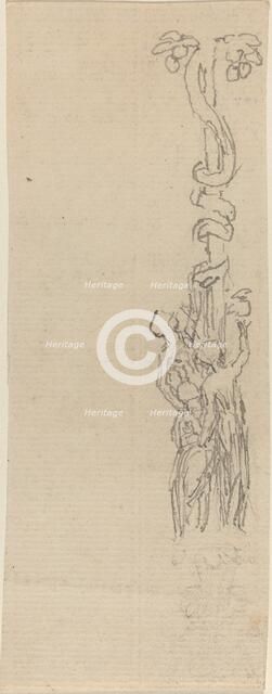 Design for a Candelabrum Representing the Three Graces Gathering the Apples of Hesper, c. 1816. Creator: John Flaxman.