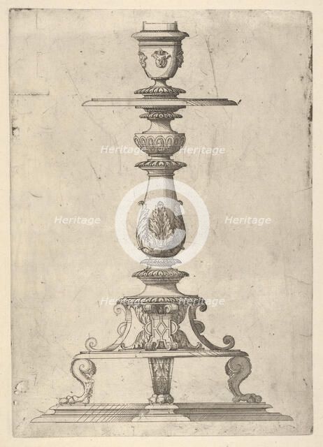 Design for a Candlestick, 1548-49. Creator: Jacques Androuet Du Cerceau.