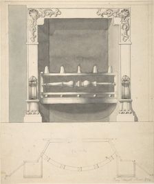 Design for a Cast-iron Hob Grate in Ormolu, 1814. Creator: Benjamin Dean Wyatt