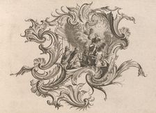 Design for a Cartouche and Representation of Smell Plate 5 from Neu Inv..., Printed ca. 1750-56. Creator: Johann Georg Pintz