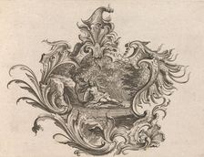 Design for a Cartouche and Representation of Sight Plate 2 from Neu Inv..., Printed ca. 1750-56. Creator: Johann Georg Pintz