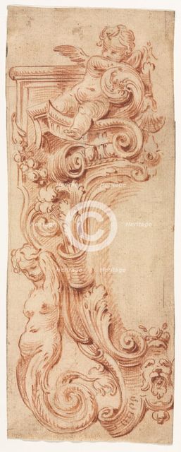 Design for a Cartouche, first half 1700s. Creator: Gilles Marie Oppenord (French, 1672-1742).