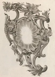 Design for a Cartouche, Plate 4 from Allerneueste Façon einiger Schild ode..., Printed ca. 1750-56. Creator: Andreas Hofer