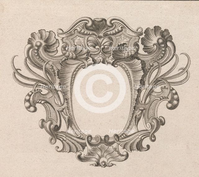Design for a Cartouche, Plate 5 from 'Neü inventierte sehr dienstiche Schil..., Printed ca. 1750-56. Creator: Jeremias Wachsmuth.