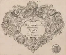 Design for a Cartouche, Plate 1 from Neü inventierte sehr dienstiche Schil..., Printed ca. 1750-56. Creator: Jeremias Wachsmuth