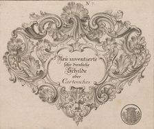 Design for a Cartouche, Plate 1 from Neü inventierte sehr dienstiche Schil..., Printed ca. 1750-56. Creator: Jeremias Wachsmuth