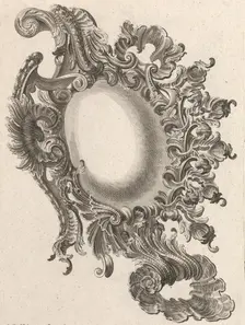 Design for a Cartouche, Plate 3 from Allerneueste Façon einiger Schild ode..., Printed ca. 1750-56. Creator: Andreas Hofer