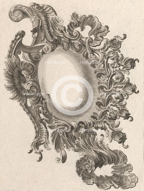 Design for a Cartouche, Plate 3 from 'Allerneueste Façon einiger Schild ode..., Printed ca. 1750-56. Creator: Andreas Hofer.