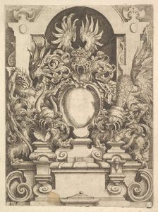 Design for a Cartouche, Plate from Dietterlin's Architecttura, 1598. Creator: Wendel Dietterlin the Elder