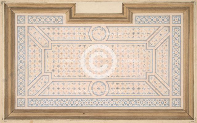 Design for a ceiling, 1860-1900. Creators: Jules-Edmond-Charles Lachaise, Eugène-Pierre Gourdet.