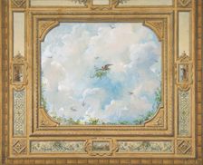 Design for a ceiling decorated with clouds and birds, 1830-97. Creators: Jules-Edmond-Charles Lachaise, Eugène-Pierre Gourdet