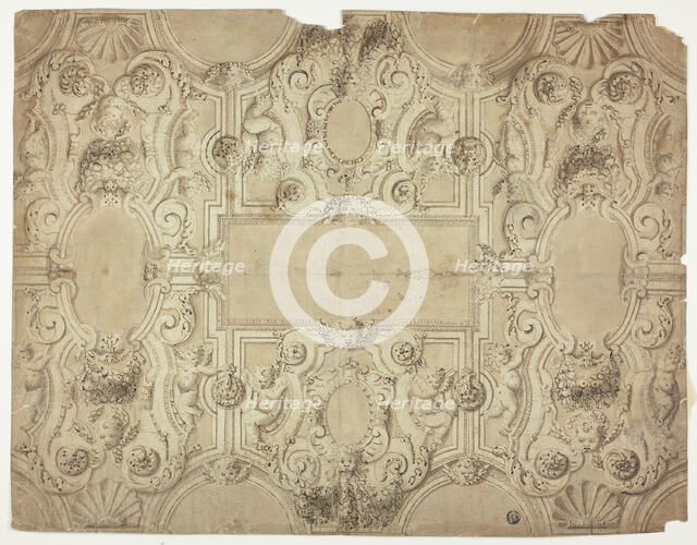 Design for a Ceiling Decoration, 17th century. Creator: Unknown.