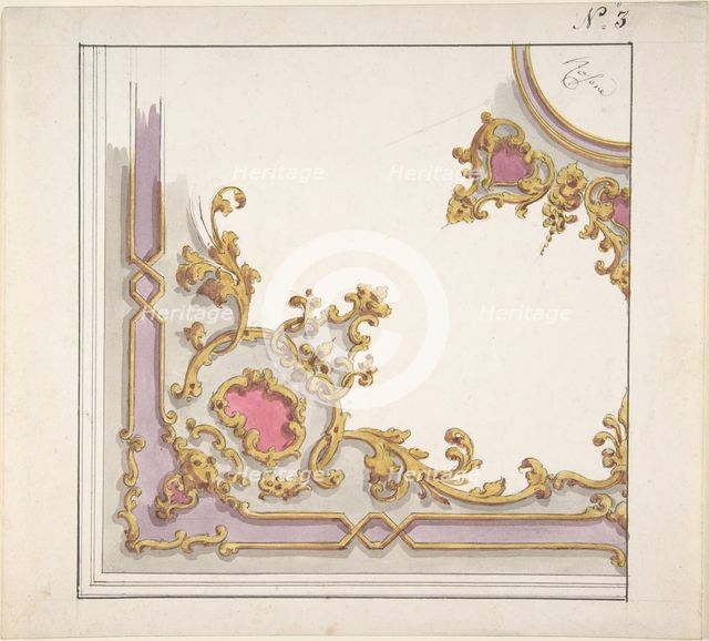Design for a Ceiling Decoration, 1850-70. Creator: Anon.
