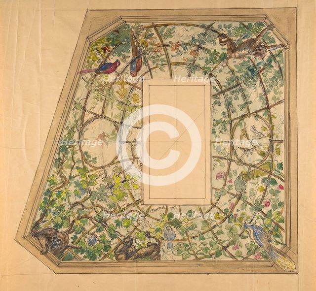 Design for a ceiling decoration, 19th century. Creator: Anon.