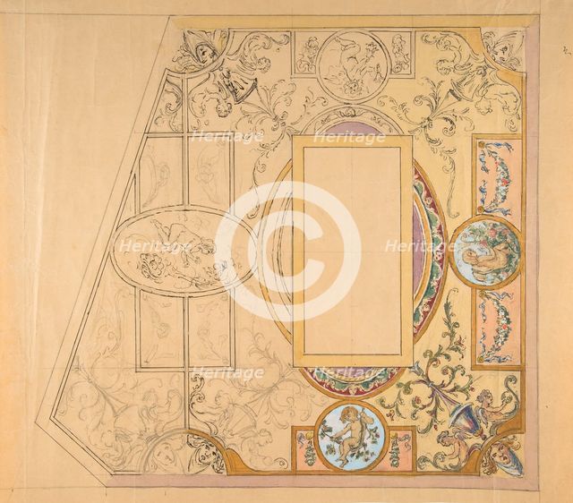 Design for a ceiling decoration, 19th century. Creator: Anon.