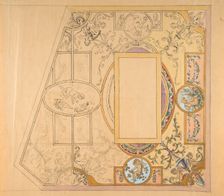 Design for a ceiling decoration, 19th century. Creator: Anon