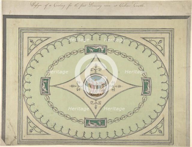 Design for a Ceiling for the First Drawing Room at Culzean Castle, Ayrshire, 1779-82. Creator: Robert Adam.
