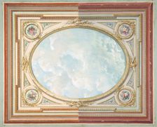 Design for a ceiling of trompe l'oeil sky, second half 19th century. Creators: Jules-Edmond-Charles Lachaise, Eugène-Pierre Gourdet