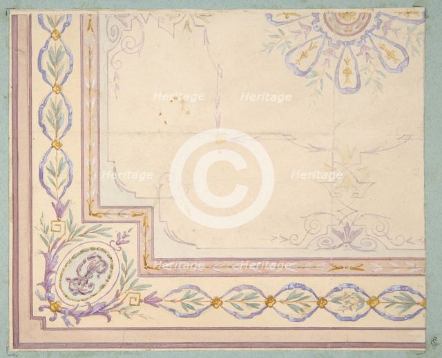 Design for a ceiling, second half 19th century. Creators: Jules-Edmond-Charles Lachaise, Eugène-Pierre Gourdet.