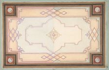 Design for a ceiling, second half 19th century. Creators: Jules-Edmond-Charles Lachaise, Eugène-Pierre Gourdet
