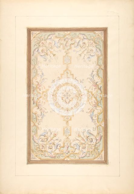 Design for a ceiling, second half 19th century. Creators: Jules-Edmond-Charles Lachaise, Eugène-Pierre Gourdet.