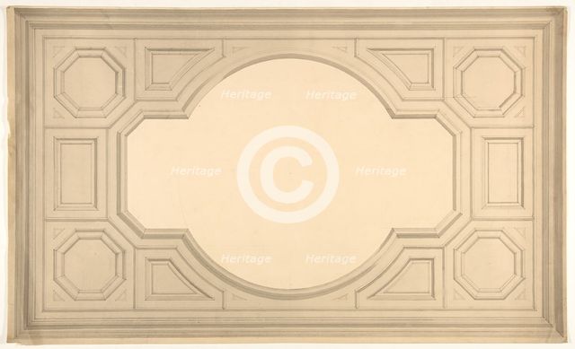 Design for a ceiling, second half 19th century. Creators: Jules-Edmond-Charles Lachaise, Eugène-Pierre Gourdet.