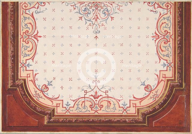 Design for a ceiling, second half 19th century. Creators: Jules-Edmond-Charles Lachaise, Eugène-Pierre Gourdet.