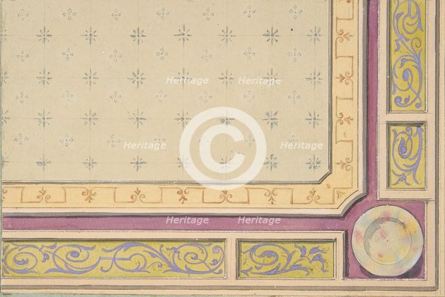 Design for a ceiling, second half 19th century. Creators: Jules-Edmond-Charles Lachaise, Eugène-Pierre Gourdet.