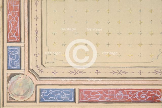 Design for a ceiling, second half 19th century. Creators: Jules-Edmond-Charles Lachaise, Eugène-Pierre Gourdet.