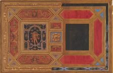 Design for a ceiling painted with grotesque motifs, 19th century. Creators: Jules-Edmond-Charles Lachaise, Eugène-Pierre Gourdet