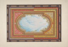 Design for a ceiling painted with trompe l'oeil clouds, 1830-97. Creators: Jules-Edmond-Charles Lachaise, Eugène-Pierre Gourdet