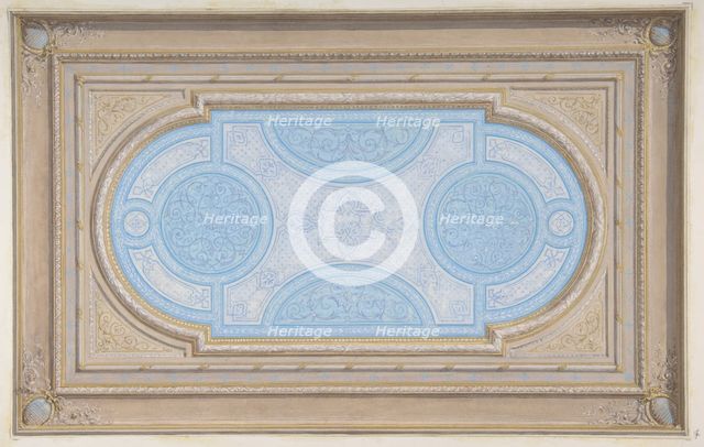 Design for a ceiling painted in filagree designs, second half 19th century. Creators: Jules-Edmond-Charles Lachaise, Eugène-Pierre Gourdet.