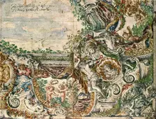 Design for a ceiling-painting, Austria, (1928). Creator: Unknown