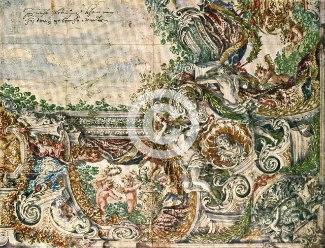 Design for a ceiling-painting, Austria, (1928).  Creator: Unknown.