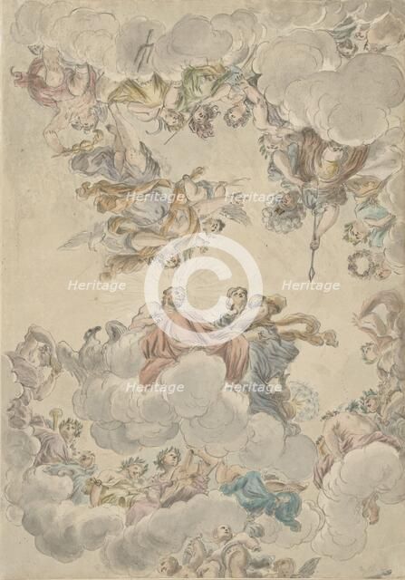 Design for a ceiling with the marriage of Jupiter and Juno, c. 1748-c. 1795. Creator: Petrus Norbertus van Reysschoot.