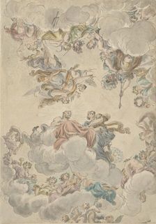 Design for a ceiling with the marriage of Jupiter and Juno, c. 1748-c. 1795. Creator: Petrus Norbertus van Reysschoot
