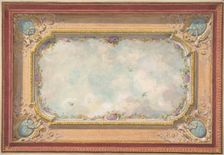 Design for a ceiling with trompe l'oeil sky, second half 19th century. Creators: Jules-Edmond-Charles Lachaise, Eugène-Pierre Gourdet