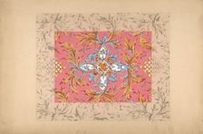 Design for a ceiling with floral design, second half 19th century. Creators: Jules-Edmond-Charles Lachaise, Eugène-Pierre Gourdet
